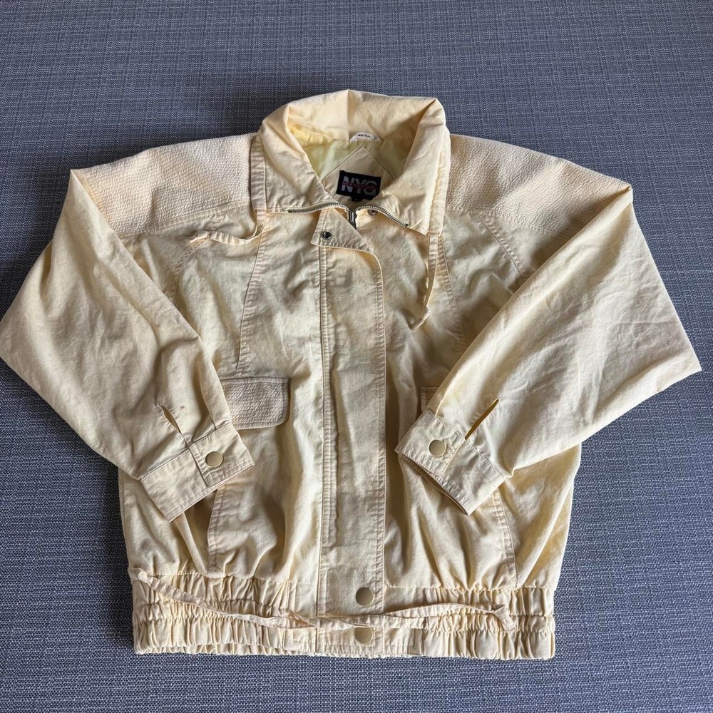 New York Girl vintage yellow jacket with elastic waistband size M
